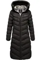 REPUBLIX Damen Gefütterte Winter Jacke Mantel Parka mit großer Kapuze RJ-8025 Schwarz S