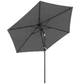 Outsunny Sonnenschirm 270 cm knickbar Balkonschirm mit Kurbel UV 50+ Gartenschirm windfest stabil Marktschirm Sonnenschutz für Garten Balkon Terrasse Dunkelgrau