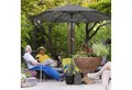 Outsunny Sonnenschirm mit Kurbel, LxB: 270x270 cm, Balkonschirm, Gartenschirm, für Garten Balkon Terrasse Dunkelgrau