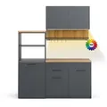 Vicco Küchenzeile, Anthrazit, Honigeiche, Holzwerkstoff, Küchenblock,Rechteckig, 160x81.6x60 cm, Küchen, Küchenzeilen & Küchenblöcke, Küchenzeilen ohne Geräte