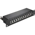 Goobay - Cat 6a 10-zoll (25,4 Cm) Patch Panel, 12 Port, (1 He), Stp Geschirmt, Schwarz. Farbversion Schwarz
