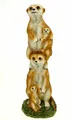 Erdmännchenfamilie Figur Gartenfigur 36 cm Meercat Tierfigur mit Kind Poly bunt