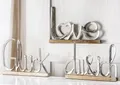 Alu Schriftzug Love auf Holzbasis silber Mango 41 cm (G48195) Dekoobjekt