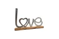 Alu Schriftzug "Love", Aluminium, Mangoholz, ca. 41 x 28,5 cm