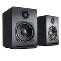 Audioengine A1 Lautsprecher-System | aptX Bluetooth-Stereo-Lautsprecher | Regallautsprecher Paar, Schreibtisch | Kabel & drahtlos | AUX für PC, Plattenspieler, TV, Subwoofer (Grau)