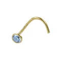 Nasenstecker 2,5mm synth. Aquamarin 18Kt GO*D | Gallay | EAN 4051288066680