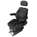DEMA Universal Traktorsitz – Schleppersitz, Staplersitz, Baumaschinensitz – Bequem, Robust, Verstellbar – für Traktor, Schlepper, Arbeitsmaschine – Schwarz – mit Kopfstütze, Gurt und Armlehne