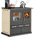 Küchenofen Holzherd ECO LUX INOX, Edelstahlbackfach, creme linke Version