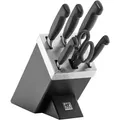 ZWILLING VIER STERNE 7-tlg, Selbstschärfender Messerblock, Schwarz