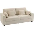 3-Sitzer Sofa, 211,5 cm Bequeme Couch mit Tiefem Sitz, 4 Kissen für Wohnzimmer