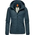 Ragwear Outdoorjacke Dizzie Wasserdichte Übergangsjacke mit großer Kapuze blau M (38)