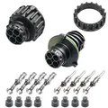 Rundstecker Set Stift+Buchse 4-pol. AMP DIN 72585 Rundsteckverbinder Ring IP67