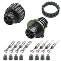 Rundstecker Set Stift+Buchse 4-pol. AMP DIN 72585 Rundsteckverbinder Ring IP67