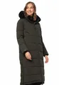 Navahoo Damen Wintermantel (XS-XXL) - Kapuze & Fell abnehmbar, Teddyfell innen, Lange Winterjacke, Warme Jacke Frauen B990 (L, Olive)