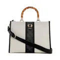 GUESS Kerima Bamboo 2 Compartment Tote Natural/Coal Logo