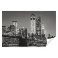 Wallarena Fototapete Brücke Stadt Panorama New York Schwarz-weiß 3D EFFEKT Schlafzimmer, Glatt, Stadt, Vliestapete schwarz weiß Wohnzimmer Schlafzimmer Tapete + Kleister grau 4.16 m x 2.9 m