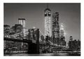 WallArena - Vlies Fototapete New York Skyline Nacht Schwarz Weiß Stadt 416x290 cm - Fototapeten - Tapeten - für Wohnzimmer Schlafzimmer - Vliestapete Wandtapete Tapete 3D Effekt- inkl. Kleister