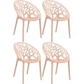 CLP Gartenstuhl Hope (4er Set), Kunststoff, stapelbar, wetterfest rosa