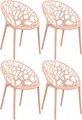 CLP 4er Set Gartenstühle Hope Kunststoff I Stapelstühle wetterfest und UV-beständig I Outdoorstühle pflegeleicht I Sessel für draußen, Farbe:rosa