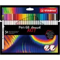 Stabilo Brush-Pen Pen 68 brush ARTY, 568/30-21-20, farbig sortiert, Pinselspitze flexibel, 30 Stück