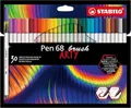 STABILO Pen 68 Pinsel mit flexibler Pinselspitze - Packung mit 30 Farben