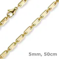 5mm Kette Collier Plattenkette aus 750 Gold Gelbgold 50cm Unisex Goldkette
