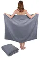 Betz 2 Stück Badetuch groß XXL Größe 100 x 140 cm Badetücher Saunatuch Set Dresden 100% Baumwolle Farbe anthrazit