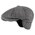 Sporty Winter Schirmmütze mit Ohrenklappen Baskenmütze Ohrenschutz Schiebermütze Herren Klassik (DE/NL/SE/PL, Numerisch, 55, 58, hellgrau)