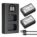 NP-FW50 Akku 2-Pack | 1300mAh und LCD Dual USB Ladegerät für Sony ZV-E10 A600...