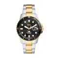 Fossil Blue uhr für Herren, Quarzwerk mit Edelstahl- oder Lederarmband, Gold- und Silberton, 42MM
