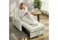 HOMCOM Sessel mit Bett-Funktion, Liegesessel, verstellbare Rückenlehne, Kissen (Relaxsessel, 1-St., Sessel mit Relaxfunktion), für Wohnzimmer, Schlafzimmer, Cremeweiß