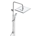 JOHO Duschset ohne Armatur, Chrom Duschstangeset Duschsäuleset, Regendusche Duschsystem mit Duschkopf aus rostfreiem Edelstahl 30x30cm eckig