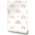 Muralo Tapete 10m Rolle Vlies Tapete Himmel Wolken Tropfen Regenbogen Abstrakt Linien Vliestapete 1000 x 53cm Wand Tapete Wohnzimmer Kinderzimmer Moderne Wanddeko Wand Dekoration