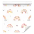 10m VLIES Tapeten Rollen Kinderzimmer Wolken Regenbogen Herzen Aquarell XXL 2603