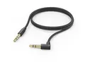 Hama Aux Kabel 3,5 mm Klinke, 90° Winkelstecker, 1,0 m, Schwarz Audio-Kabel, (100 cm)