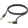 Hama Aux-Kabel 90° Winkelstecker 3,5 mm Klinke 1 m Schwarz