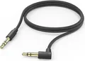 Hama Aux-Kabel 3,5 mm Klinke - 3,5 mm Klinke, 90° Winkelstecker, 1,0 m, Schwarz (00201528)
