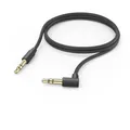 Hama Aux Kabel, 3,5mm Klinke, 1m (90° Gewinkelt, Klinkenkabel, Audio Kabel für Kopfhörer, Smartphone, Lautsprecher, Boxen, PC, Auto, Stereo) Schwarz