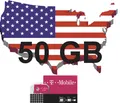 Prepaid t-Mobile USA SIM Karte mit 50 GB Daten + nat. Tel. für 30 Tage