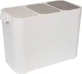 ONVAYA® Recycling Mülleimer mit 3 Fächern | Gesamtvolumen 27 Liter | 3 Kammern à 9L | Mülltrennsystem für Küche & Bad | Modernes Design in Creme-Weiß