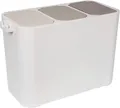 ONVAYA® Mülltrennsystem Ben 27 L | drei Fächer | Mülleimer Abfalleimer cremeweiß