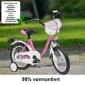 Qualitäts Kinderfahrrad 14 Zoll matt Pink Mädchen Kinderrad Fahrrad ab 3 Jahre