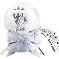 Böttcher-AG Schneekugel NX8137944, aus Kunststoff, mit Schnee, Weihnachtsmann, mit Licht, Musik & Schneewirbel, 14 x 19,5 cm
