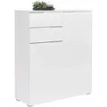 Carryhome Kommode Spice, Weiß, Weiß Hochglanz, Kunststoff, 3 Fächer, 2 Schublade(n) Schubladen, 100x119x40 cm, Made in EU, Typenauswahl, Wohnzimmer, Kommoden & Sideboards, Kommoden