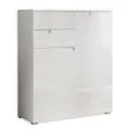 Stella Trading Kommode in Hochglanz Weiß - Modernes Sideboard mit viel Stauraum für Ihren Wohnbereich - 100 x 119 x 40 cm (B/H/T)