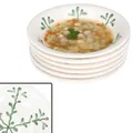 MamboCat 6er Set Wald grün Suppenteller I 400ml I tiefer Steingut-Teller für 6 Personen mit abstrakten Zweigen I für Salat, Suppe, Reis & Pasta an Weihnachten