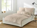 Irisette Bettwäsche Mako-Satin uni Bettwäsche Set uni Paris 8000 200 x 220 cm beige, Baumwolle, 3 teilig, bettwäsche 200x220 baumwolle bettwäsche 200x220 mit reißverschluss