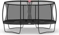 BERG Trampolin Oval Grand Champion Regular 520 grau + Safety Net Deluxe Airflow pro