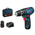 Bosch Schlagbohrschrauber GSB 12V-15 Vorteils-Set 06019B690H 06019B690H Blau, Schwarz