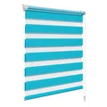 WOLTU Doppelrollo Klemmfix ohne Bohren Türkis B60 x H150 cm, Duo Rollo lichtdurchlässig Fensterrollo für innen verdunkelnd, Zebrarollo mit Kettenzug - Seitenzugrollo für Fenster und Tür